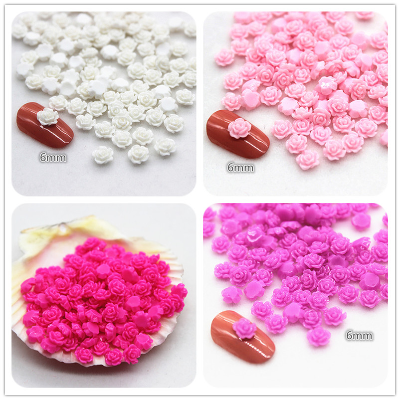 Resin Art Rose - 100 sztuk 6mm żywica Mini różyczka