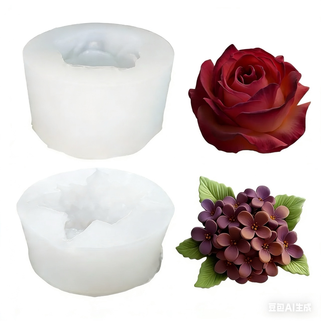 Resin Art Rose - Dwuczęściowe, trójwymiarowe formy silikonowe w kształcie