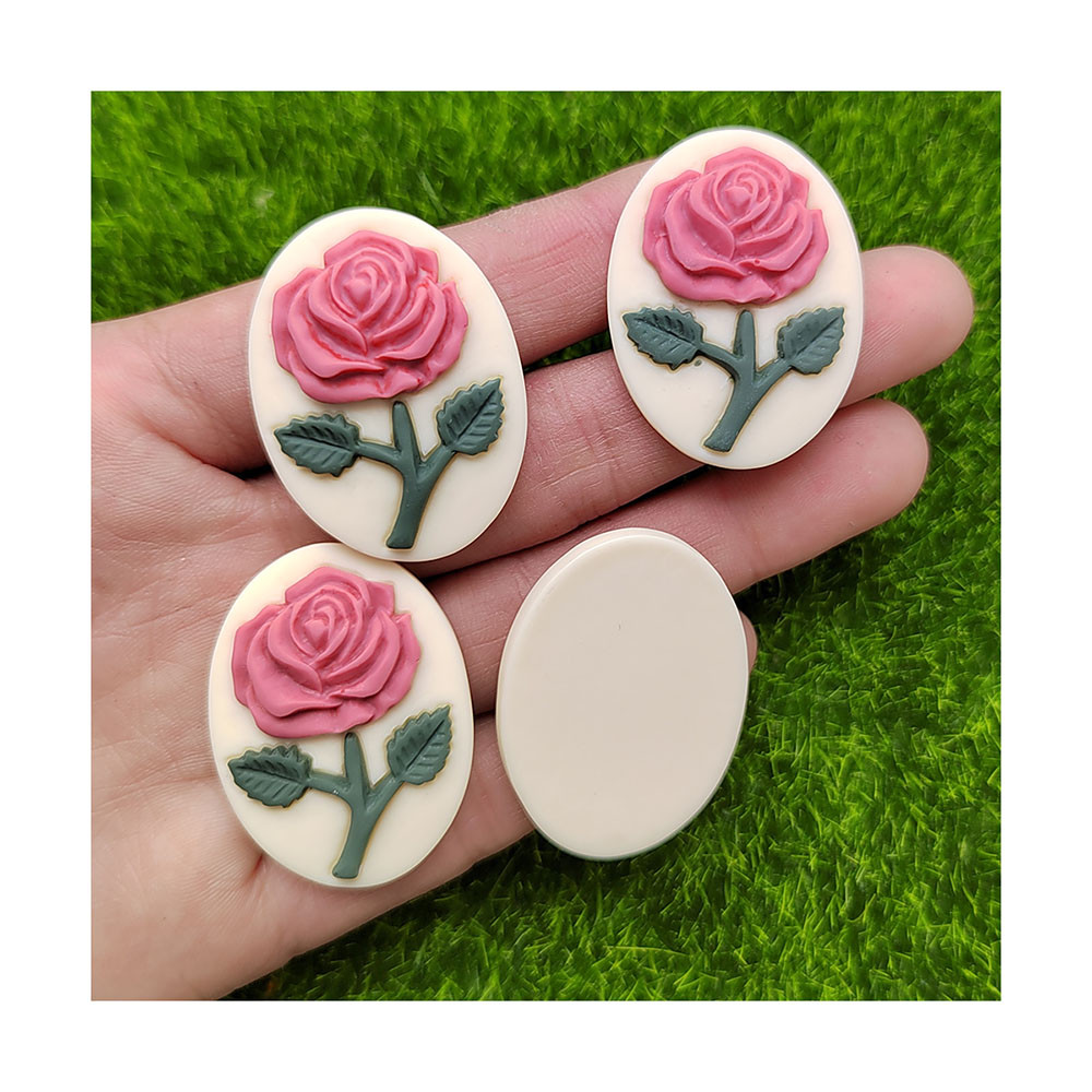 Resin Art Alphabet - Owalny kształt Flatback kwiat z żywicy