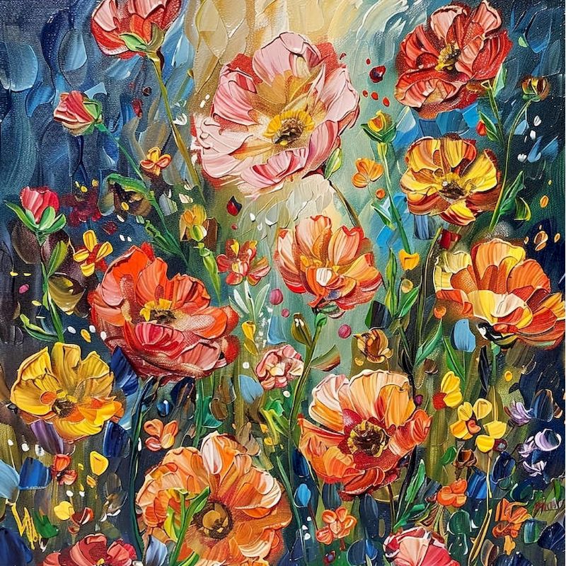Resin Art Wallpaper - GATYZTORY Obraz Diamentowy Kwiaty, Haft Diamentowy,